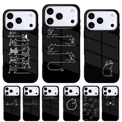 iPhone 15 14 13 Pro Max Funda Gato Minimalista - Carcasa Trasera