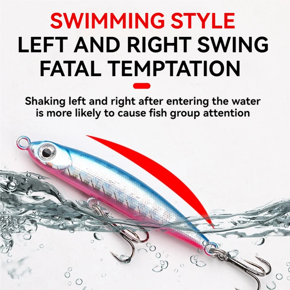 WALK FISH-cebos de lápiz de gravedad que se hunden, señuelo de pesca de palo pesado, 3,2g/5g, pececillo de agua salada, Wobbler, cebo Artificial de plástico duro - imagen 2