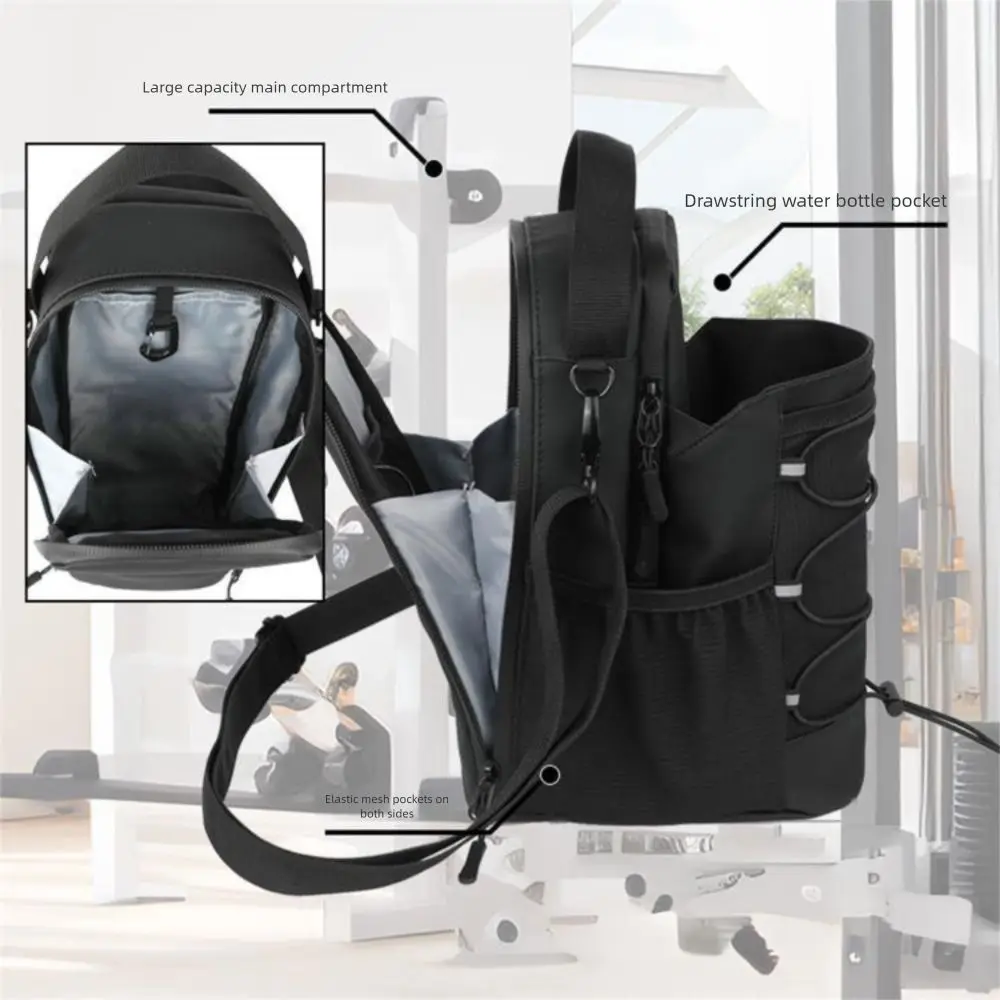 Bolsa bandolera para botella de agua magnética, bolsa para botella de gimnasio multicapa de gran capacidad, bolso cruzado portátil ajustable para deportes, Fitness - imagen 2