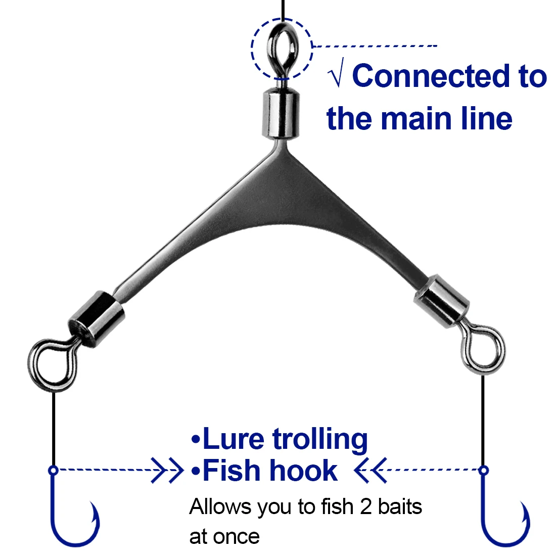 9KM 3 vías giratorios pesca 15 Uds pesca barril rodante giratorios T-Turn Triple pesca giratoria conector de línea cruzada - imagen 5