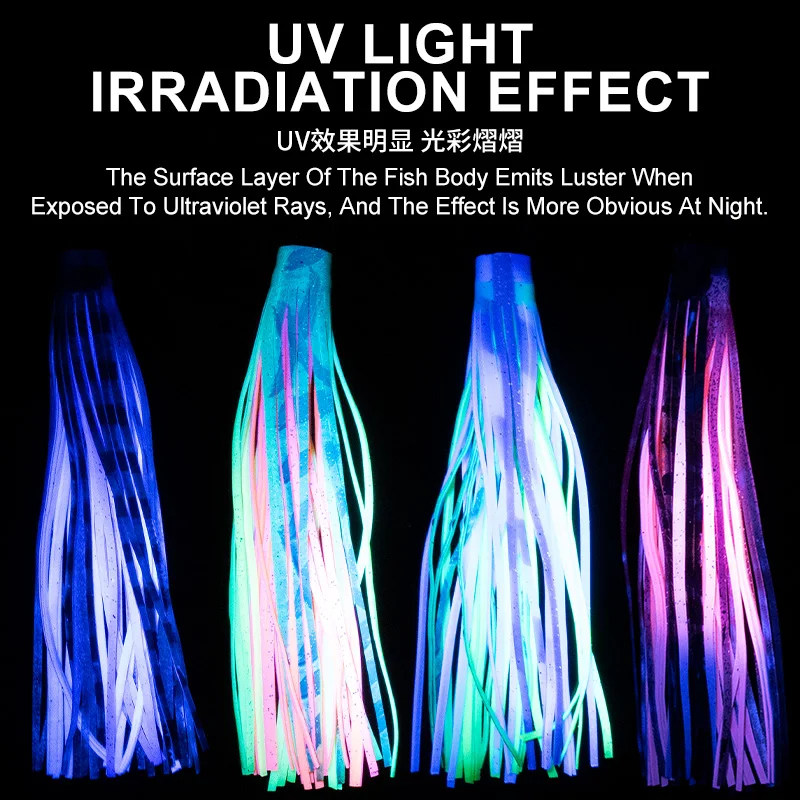 TEASER TR004 Señuelo con falda de calamar suave, cabeza de Metal, aparejo, curricán, atún, pulpo, gran juego, pesca, Marlin Ballyhoo Rig, 76g, 9 pulgadas - imagen 5