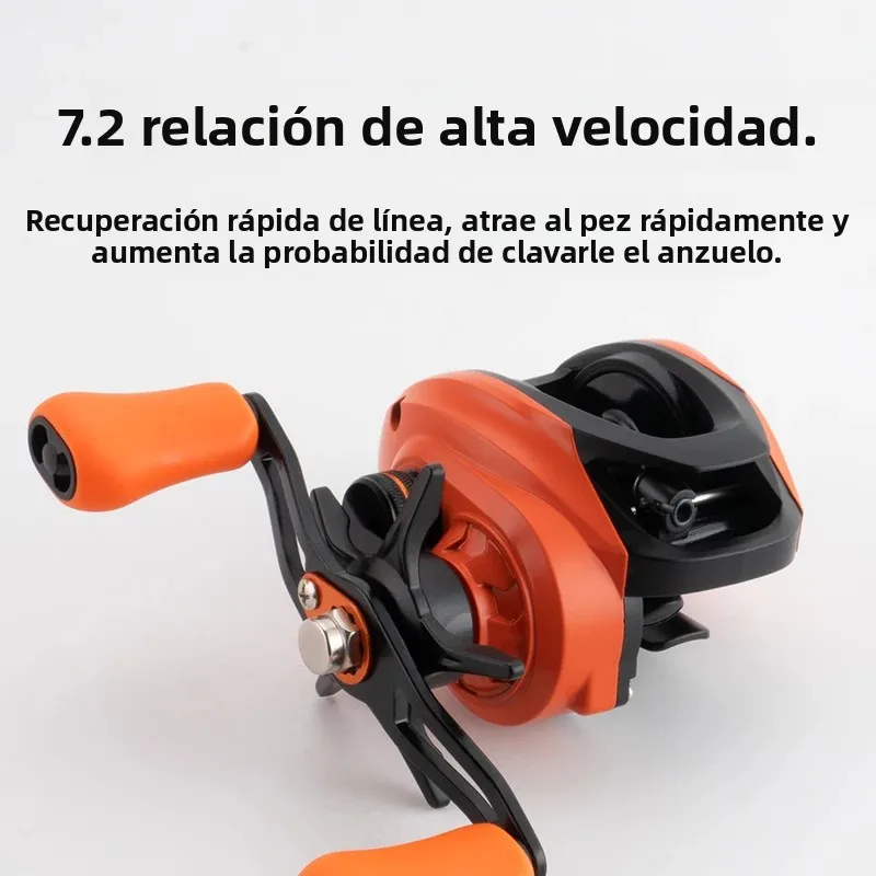 Huidiao 7,2: 1 carrete de Baitcasting 6,88 oz/195g carrete de fundición ligero de perfil bajo freno magnético de 15 niveles para pesca Finesse - imagen 5