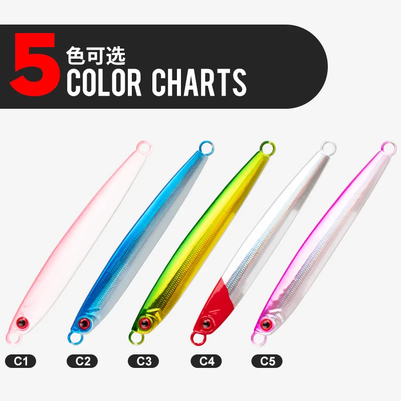 TEASER-J140 señuelo de pesca jigging de metal, cebo artificial luminoso de hundimiento rápido en agua salada, 40g, 60g, 80g - imagen 3