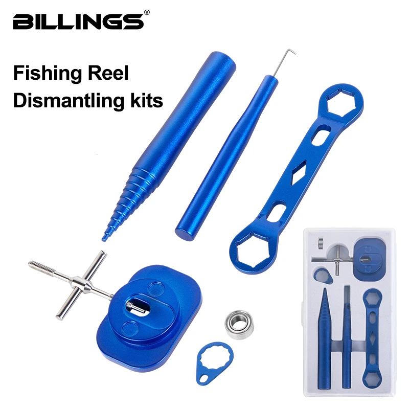 Herramienta de pesca, equipo de mantenimiento de carrete de pesca, carrete giratorio de Baitcasting, herramienta removedora de pasadores de rodamiento, Kit de llave de desmontaje de carrete