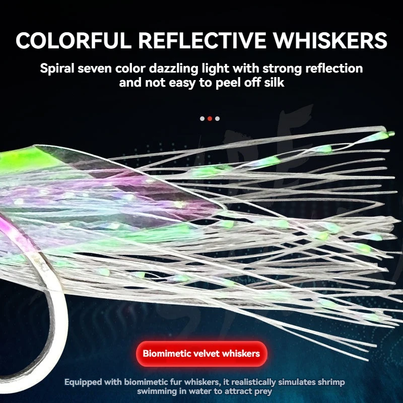 Cebo Artificial luminoso, cabeza de pez láser, brillo nocturno, pesca, aparejo de acero de alto carbono, gancho de cuerda, equipo de señuelo de mar, herramientas de señuelo - imagen 2