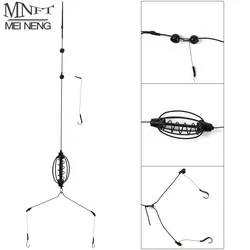 1 Juego de alimentador de pesca de carpa, cebos de pesca, jaulas, juego de aparejo de anzuelo, alimentador de método en línea, accesorios para aparejos de pesca