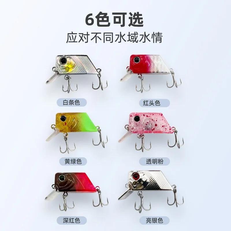 1 Uds 4,5 cm 7,5g cuadrado Crankbait Minnow pesca Wobbler cebo flotante para lubina aparejos de pesca artificiales - imagen 2