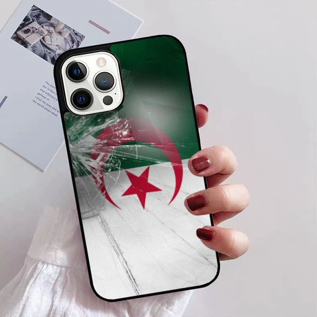Funda de iPhone con bandera de Argelia y emblema argelino