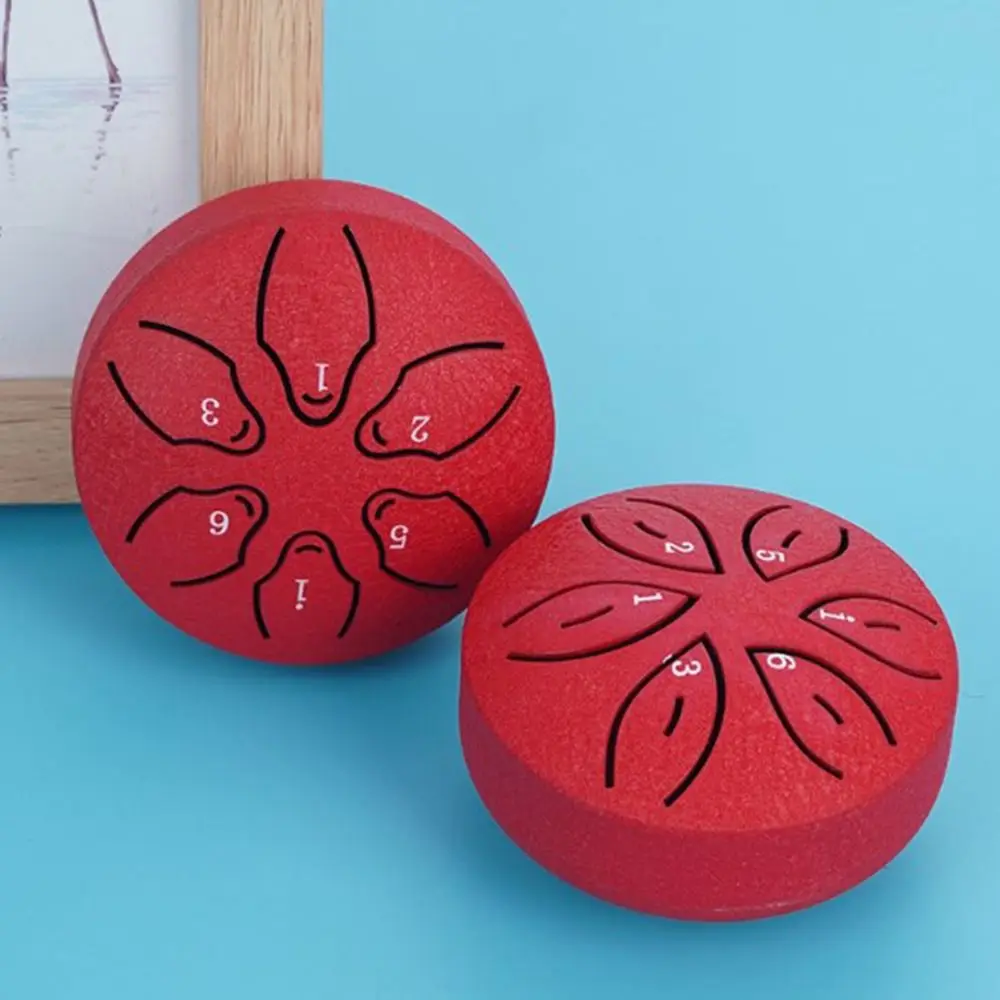 Juego de tambor de lengua de acero de 6 tonos, multicolor, 3 pulgadas, Mini tambores de mano con baquetas, accesorios de tambor de meditación portátiles - imagen 3