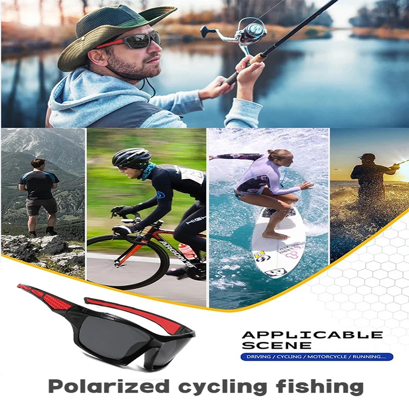Gafas de sol polarizadas para ciclismo y pesca para hombres y mujeres: almohadillas antideslizantes para la nariz, impermeables y antivaho, gafas para deportes al aire libre - imagen 2