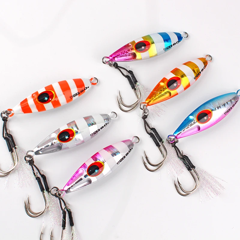 Señuelo Jigging Metal Lento Plantilla Luminosa para Agua Salada