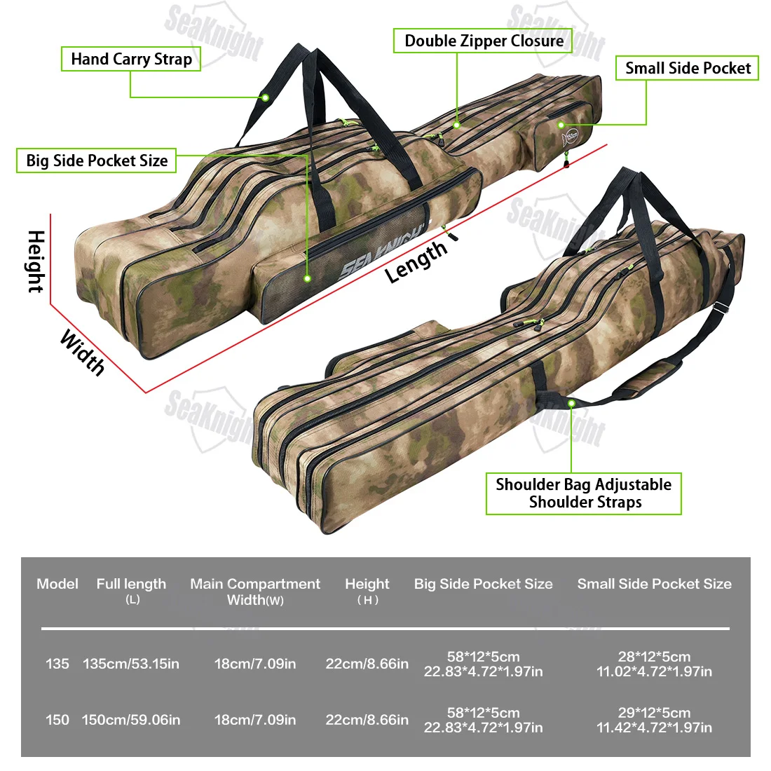 Seaknight Bolsa de Pesca Plegable Impermeable 3 Capas