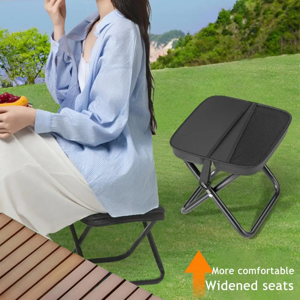 Asiento plegable de acero al carbono, taburete plegable portátil, taburete plegable ultraligero, diseño compacto, silla para acampar, viajar, pescar y senderismo - imagen 3