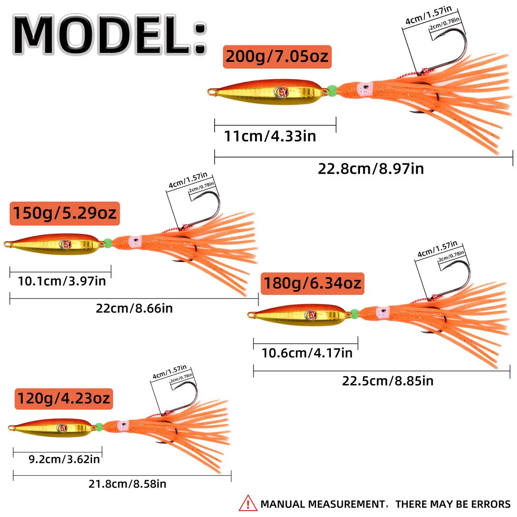 200G 100G luminoso Inchiku plomo Jig señuelo de Pesca Swimbait Wobbler Pike cuchara carpa Spinner equipo de mar Pesca cebo Artificial - imagen 2