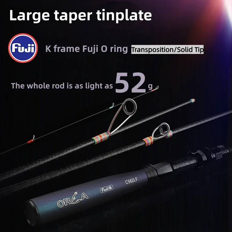 Mavllos ORCA caña giratoria de lubina con acción rápida, señuelo 1-8g línea 2-6lb guía FUJI luz carbono BFS caña de fundición pesca lubina Pike - imagen 3