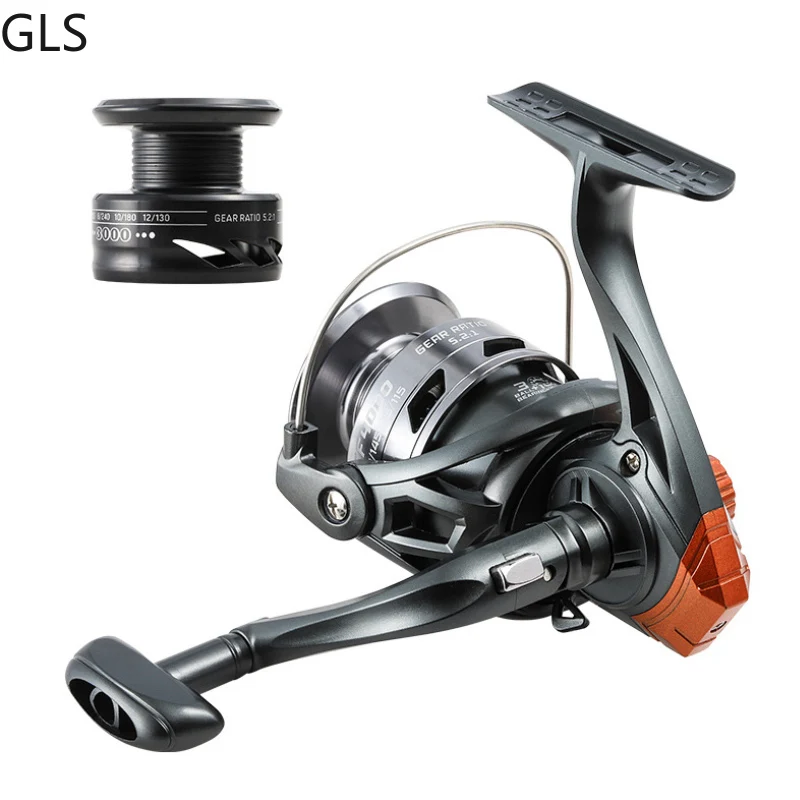 Carrete de pesca de Metal, accesorio giratorio para agua dulce, arrastre máximo 6kg-10kg, profesional, 5,2: 1/4.7:1 - imagen 4