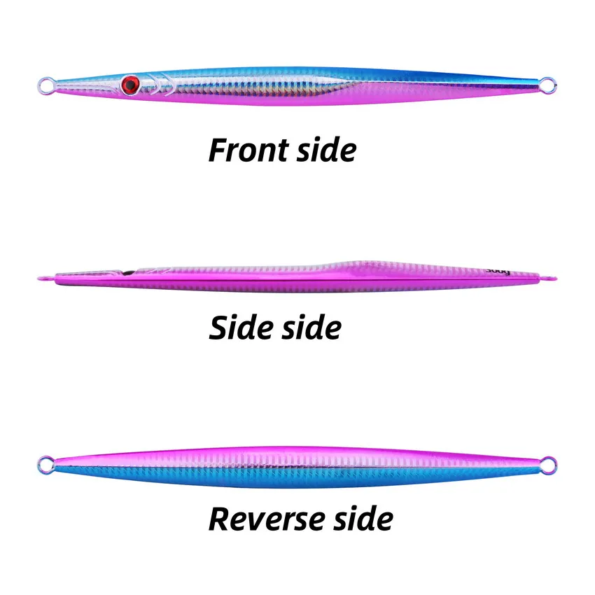 1개 철판 지그 바다 낚시 롱 스트립 퀵 드로잉 철판 낚시 빠른 침강 및 느린 흔들림 발광 철판 100g - imagen 3