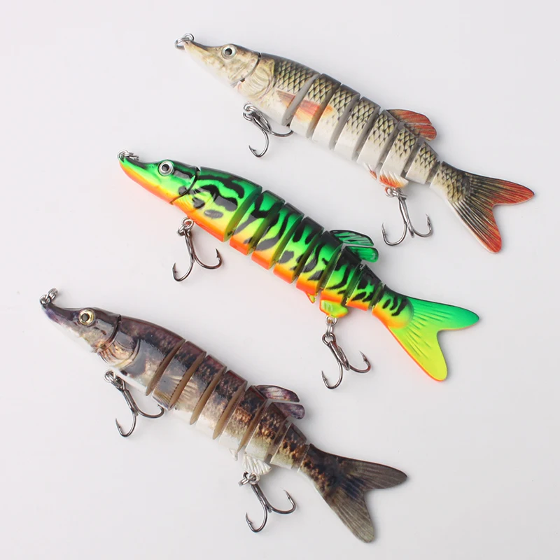 Kawa-señuelos de pesca Swimbait y cebo articulado, 12,5 cm/17g, ABS + Crankbait de fibra, pez duro realista, Lucio, bagre, 1 ud. - imagen 2