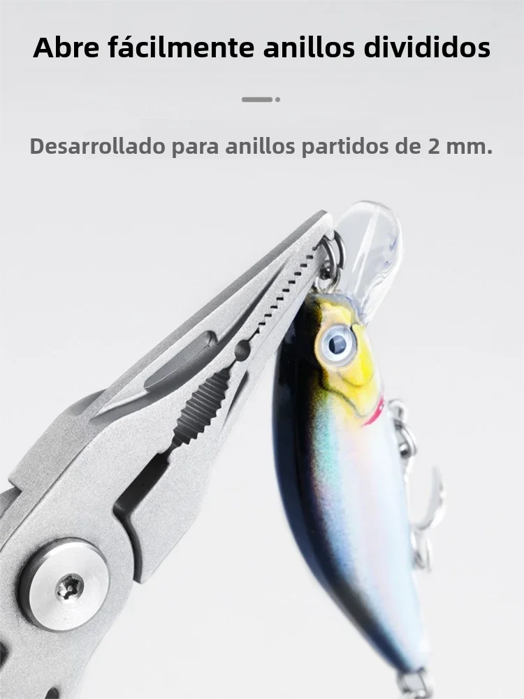 Alicates de señuelo de boca curva multifuncional para niños, Mini alicates portátiles de aleación de aluminio, tijeras, herramientas de pesca al aire libre - imagen 5