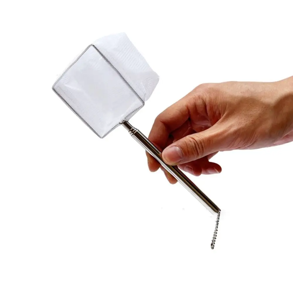 Red extensible para pecera pequeña, mango de acero inoxidable, malla fina, red de desnatado, residuos de alimentos, red suave para camarones y acuario - imagen 5