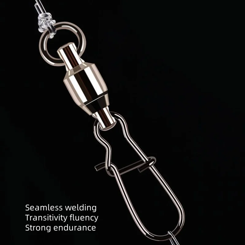 20 piezas conector giratorio a presión, Pin, rodamiento de bolas, Kit de hebilla de anillo rodante, línea de señuelo de Pesca, conectar herramientas de Pesca de bloqueo cruzado - imagen 4