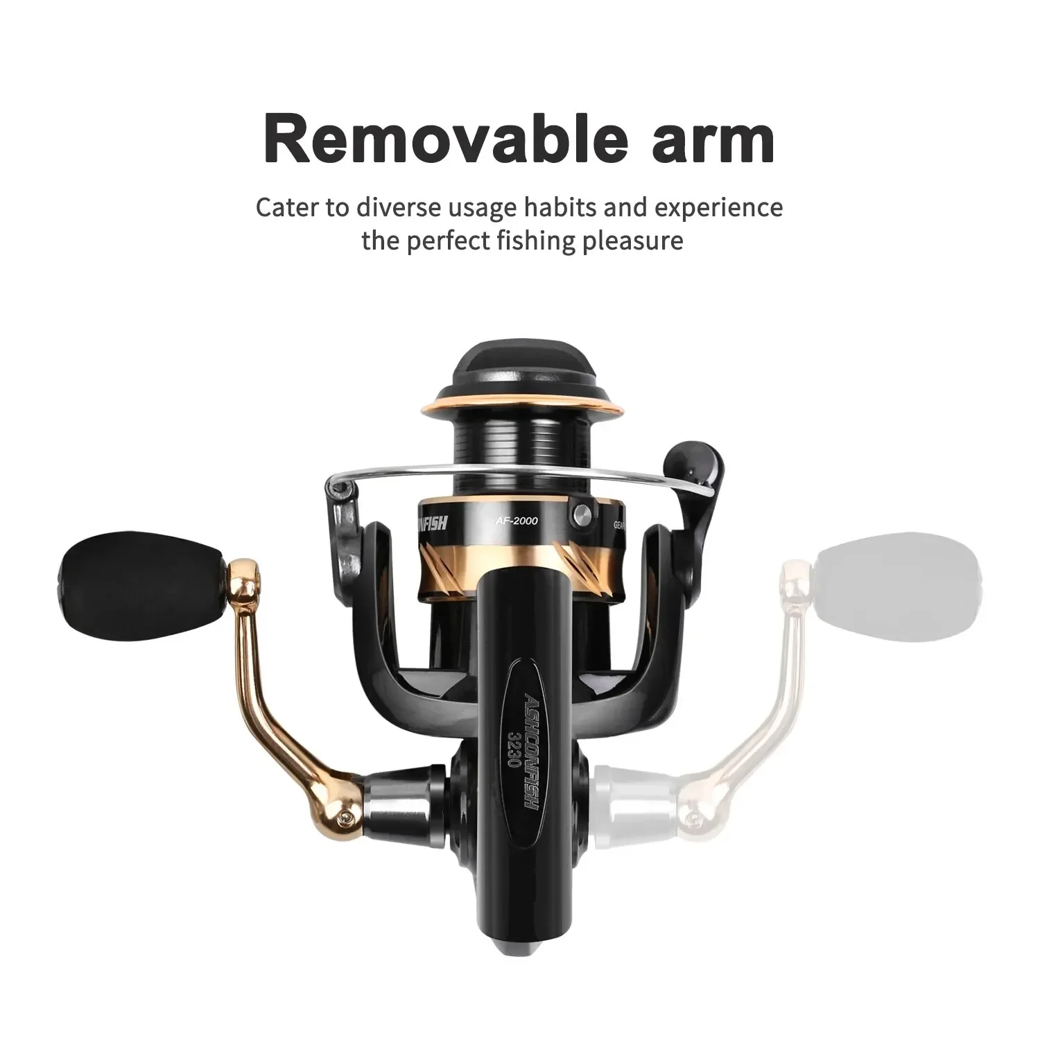 Ashconfish Hoge Kwaliteit Visserij-reel Metallic CNC Spool 12KG Max Drag 12BB 1000H-5000H Links/Rechts handvat Spinning Visserij-reel - imagen 2