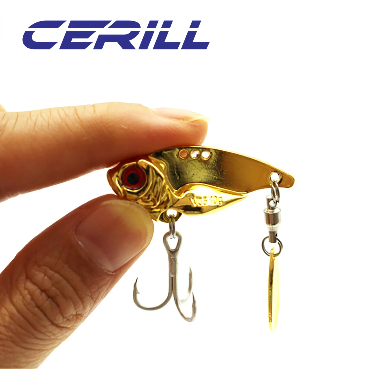 Ceril-señuelo de pesca giratorio de lentejuelas, Crankbait de acero inoxidable, trucha, cebo duro, Lucio, invierno, 5g, 10g, 15g, 1 PC - imagen 4