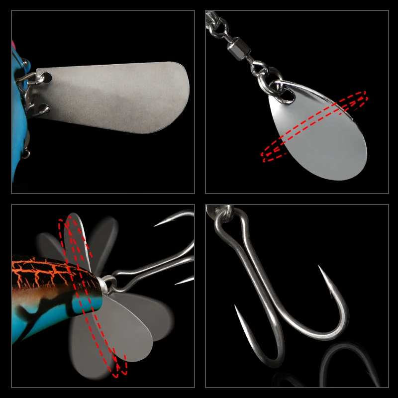 LETOYO 70mm/20g cebo ruidoso Topwater hélice de cigarra dorada Popper señuelo biónico flotante cebos duros para lubina bagre - imagen 3