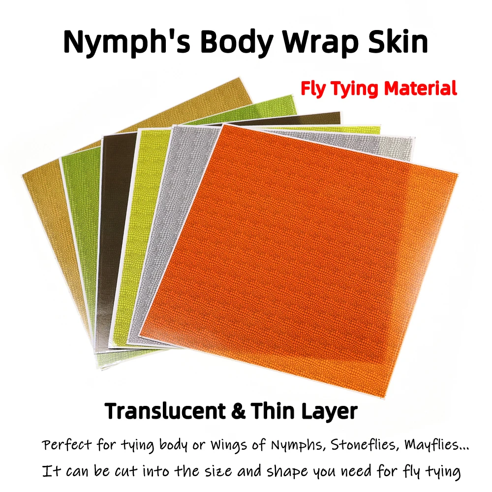 Wifreo, 2/6 hojas, atado de moscas, Material sintético, capa translúcida y delgada, envoltura corporal de ninfa, piel realista, mayfly, ala de mosca de piedra - imagen 3