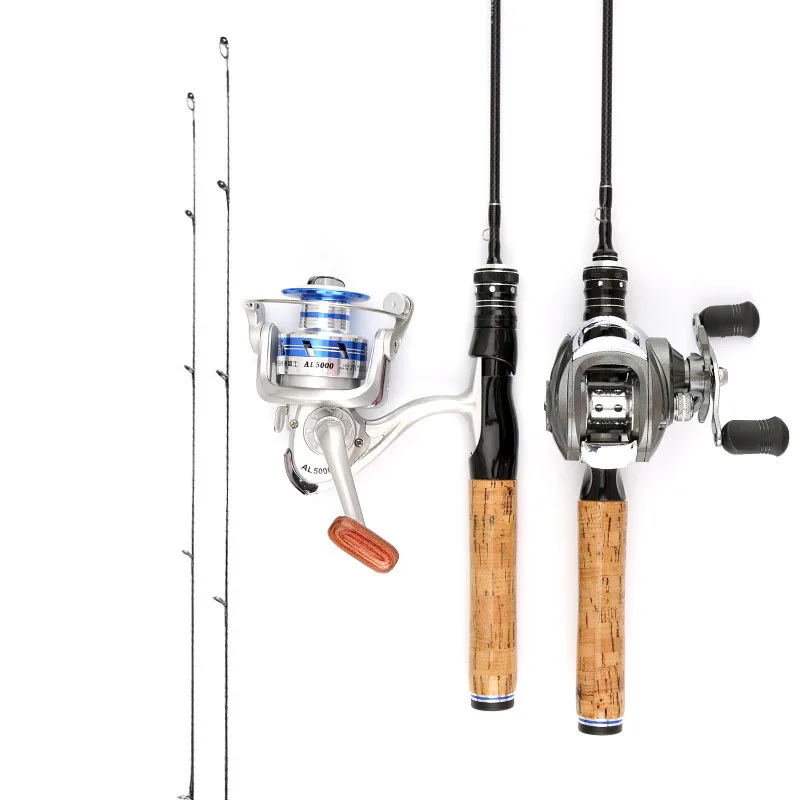 Caña de pescar ultraligera L/UL con 2 puntas superiores, cola suave de carbono, sólida, para surf, 1,65/1,8 M, caña giratoria de fundición para barco, señuelo para pesca - imagen 3