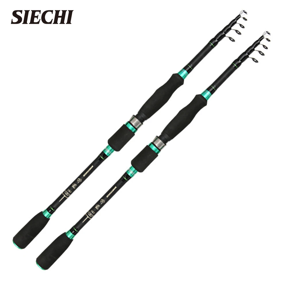 SIECHI caña giratoria de fibra de carbono caña de pescar telescópica 1,8 M-2,7 M caña alimentadora de señuelo de fundición palo súper duro caña de pescar de carpa - imagen 2