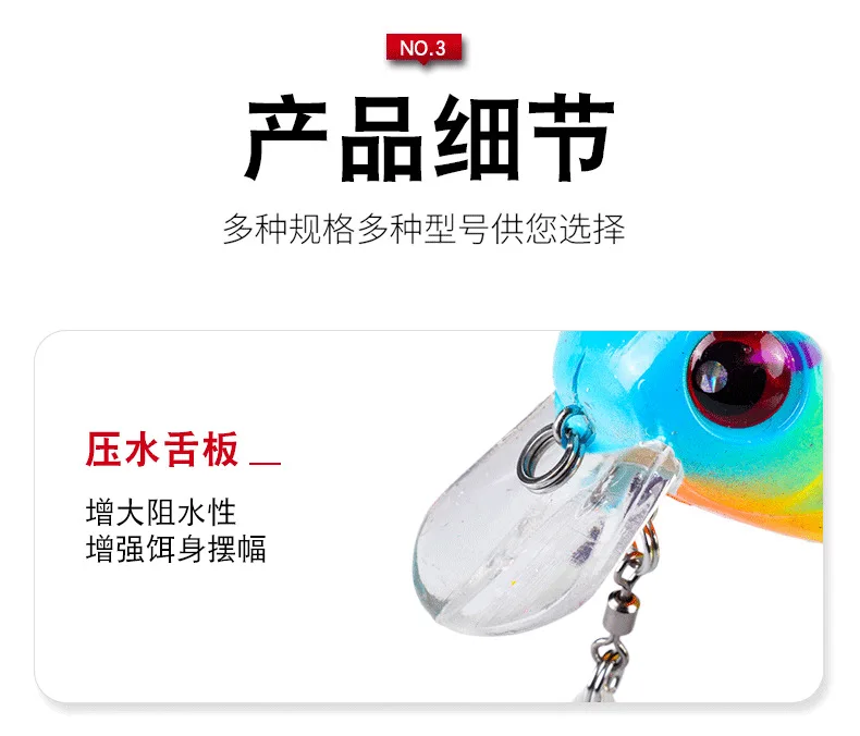 Crankbait-señuelo de Pesca de 5cm y 8g, cebo duro Artificial flotante, Wobblers de calidad, Lucio, aparejos de Pesca, 1 unidad - imagen 4