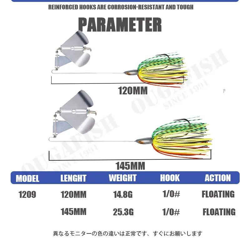 Chatterbait-señuelo de pesca giratorio, plantilla de goma, sca, Artificial, falda de silicona, equipo de pesca, 14,8g, 25,3g - imagen 5