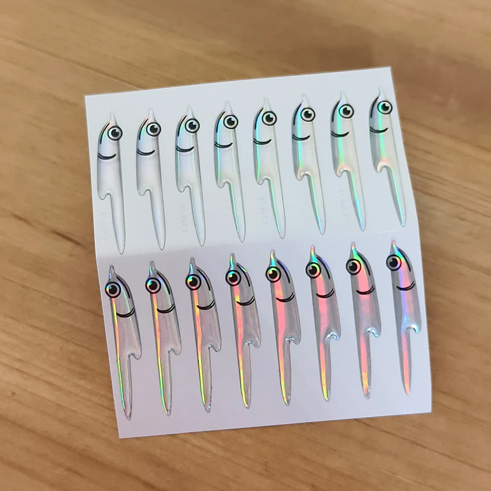 Pegatinas holográficas Wifreo para atado de streamers – Perfil pez - imagen 2