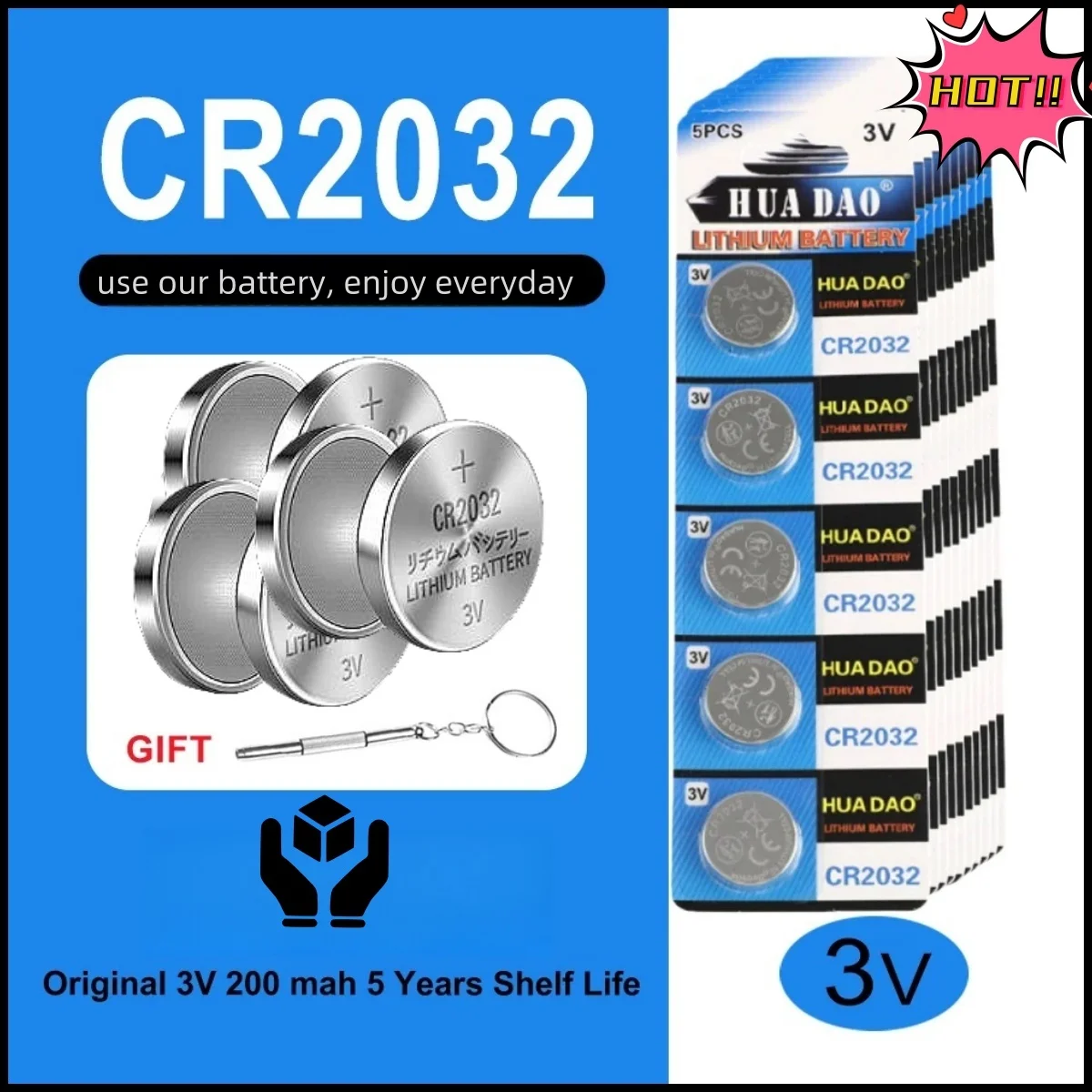 Batería CR2032 de litio 3V 200mAh – Larga duración - imagen 4