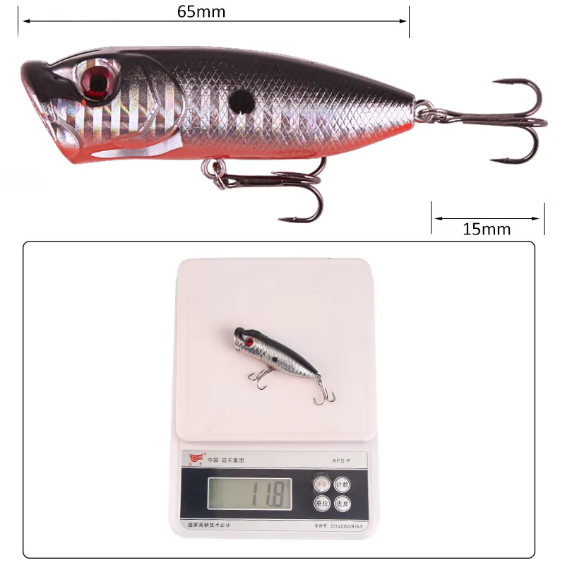 Popper 6,5cm 10g – Cebo artificial flotante superficie - imagen 5