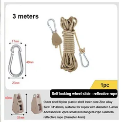 Trinquetes de polea a prueba de viento multicolores, polea de elevación de canoa para Kayak al aire libre de alta calidad, 3 ~ 4mm, 3/4 metros