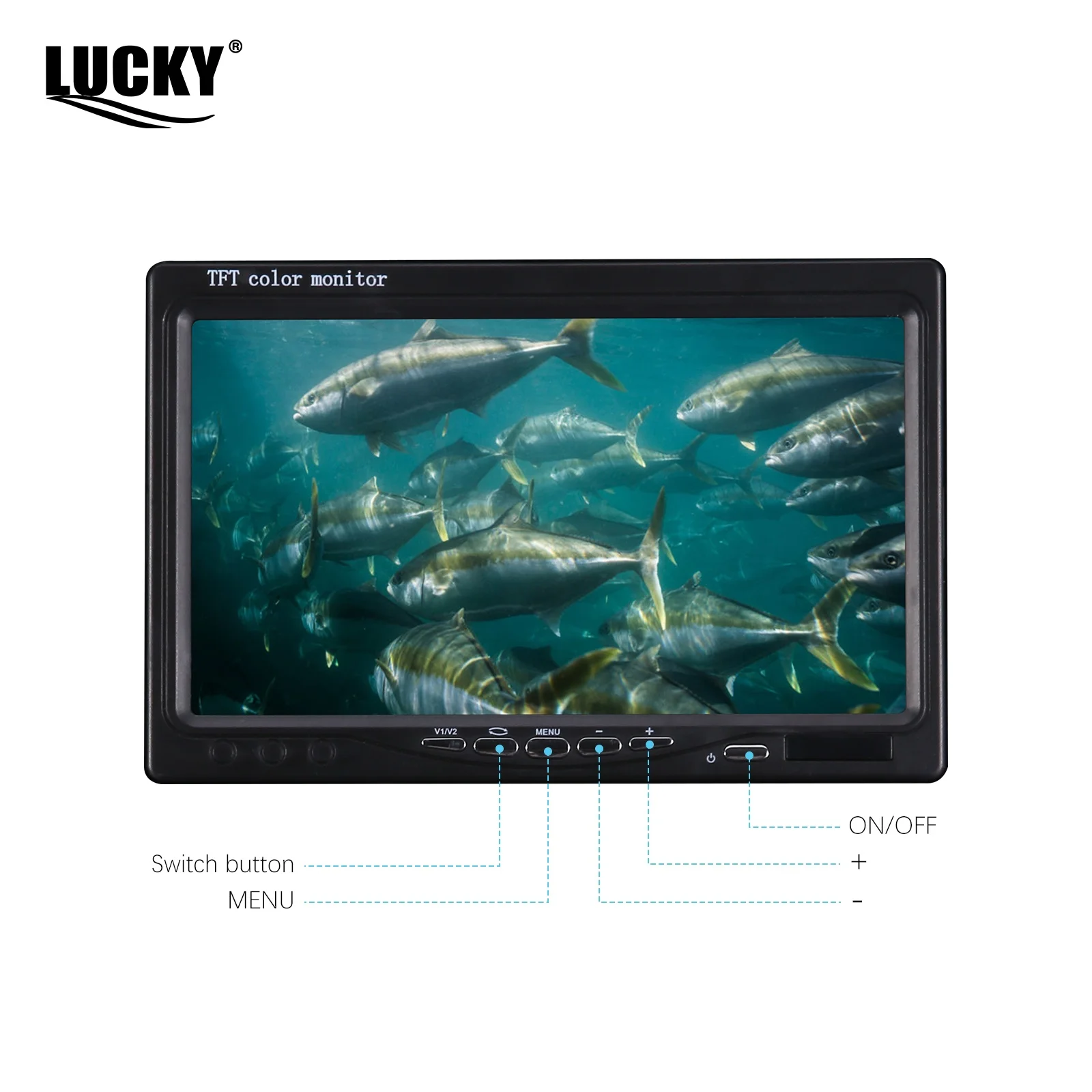 LUCKYLAKER-Kit de cámara buscador de peces, Monitor LCD, pesca en hielo subacuática de invierno, cámara de pesca submarina de 7 pulgadas - imagen 5