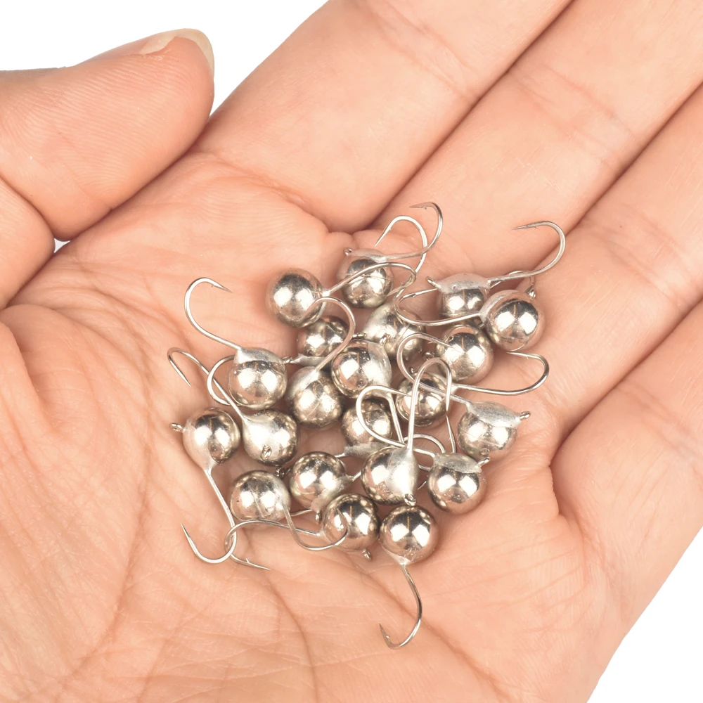 Elite TG 3 ~ 5 uds cabeza de anzuelo de bola de pesca en hielo, pesca de invierno 2,5mm ~ 8mm perca de agua profunda tipo pez Bluegill señuelo suave anzuelo Hayabusa - imagen 3