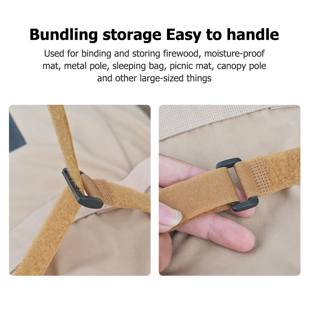 Correa de fijación de nailon ajustable, liberación rápida, viaje, carga atada, mochila de Camping al aire libre, tienda de campaña, Picnic, 2 piezas por juego - imagen 4
