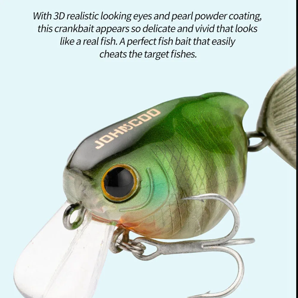 Señuelo de pesca flotante, 55mm, 7,5g, cebo de manivela para lubina de agua dulce, superficie de manivela de pez dorado, cebos duros artificiales, perca Wobblers - imagen 3