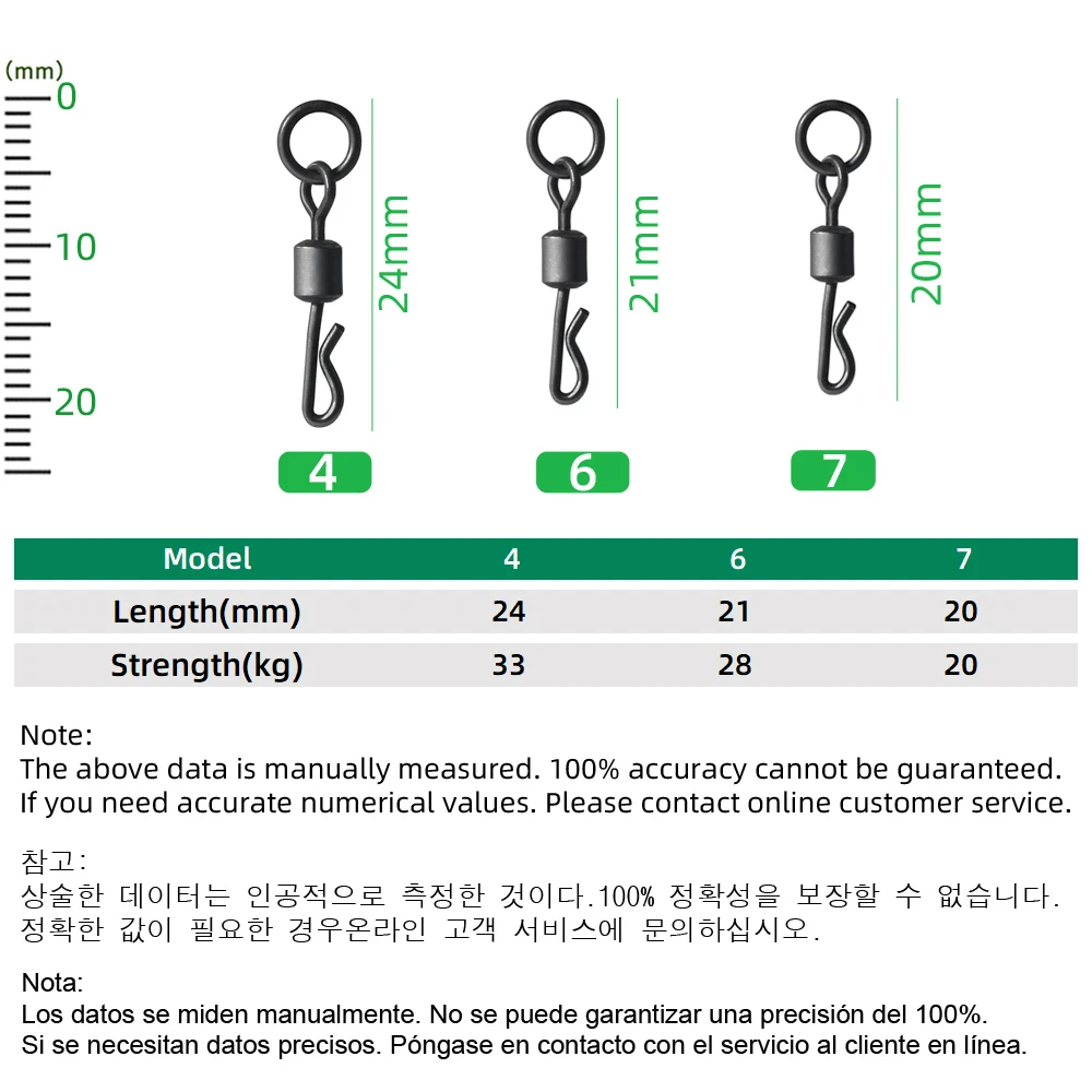 Accesorios de pesca de carpa, giratorio tipo Q con conector de pesca europeo de un solo círculo, accesorios de pesca para biblioteca, 20 o 30 Uds. - imagen 2