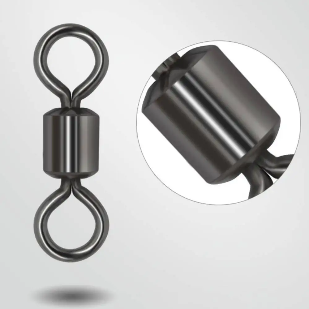 Aparejos Topline 50 Uds conector de pesca giratorio fuerte pesca giratorio conector de acero inoxidable anillo sólido rodamiento de barril - imagen 5