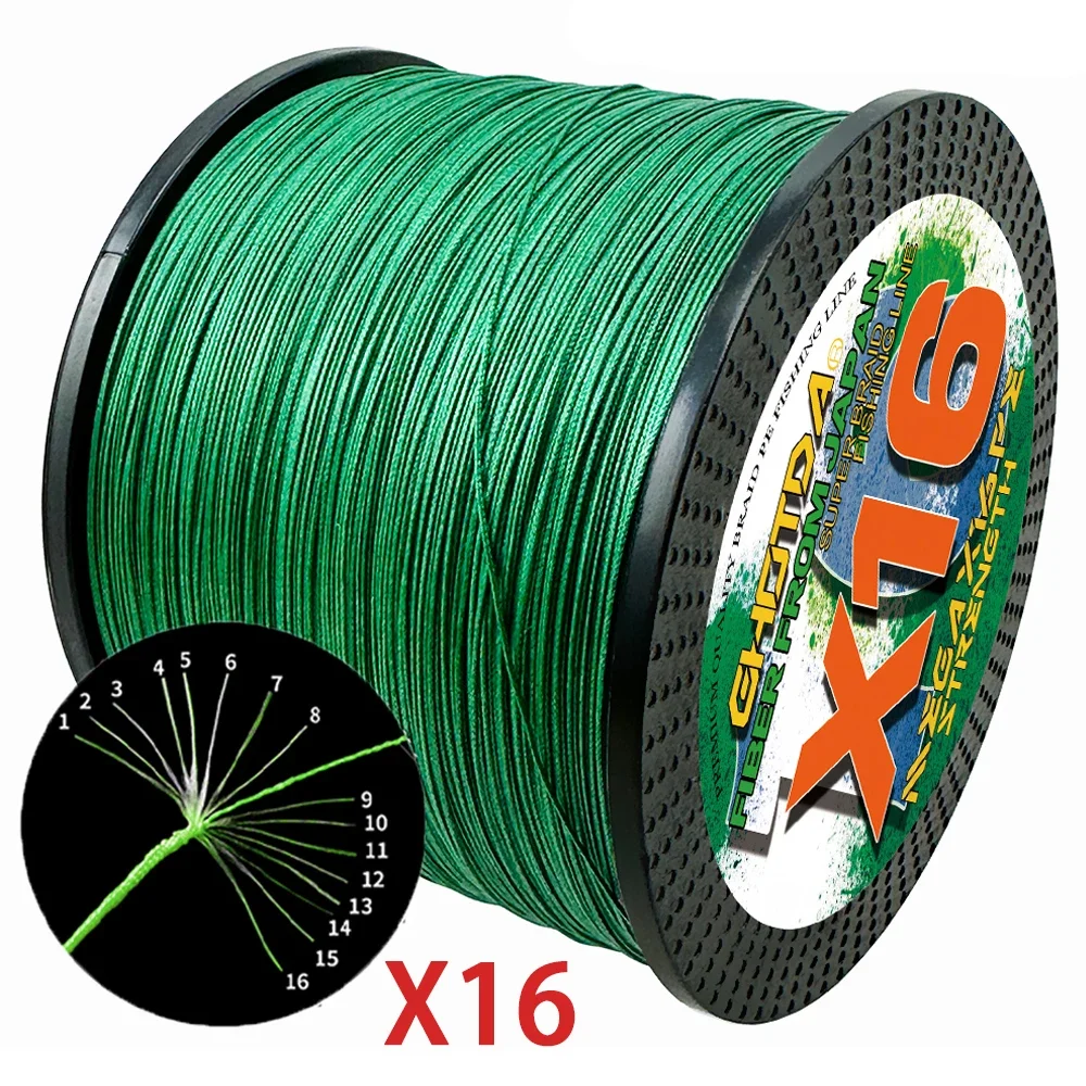 GHOTDA-sedal de pesca con señuelo de PE liso, 100M, 8/9/16 hebras, alambre trenzado de pesca 18 20 30 40 50 60 80 100 140 160 200LB de alta resistencia - imagen 5