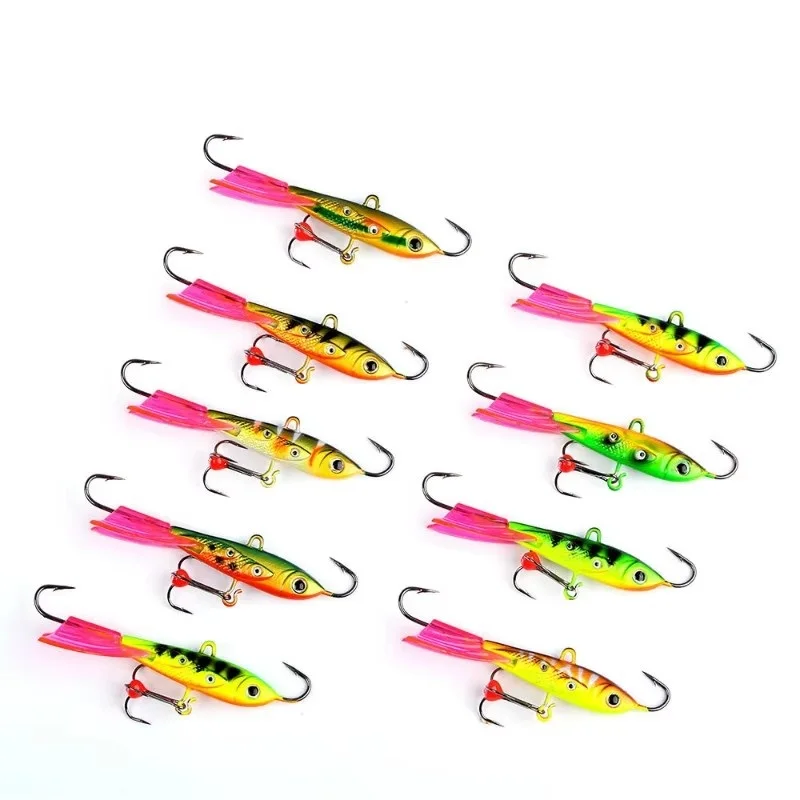 FTK 10g 20g equilibrio de señuelo de pesca de invierno ojos 3D plantilla de Metal hielo duro cebo Artificial hundimiento Minnow Swimbait Wobblers Pike - imagen 2
