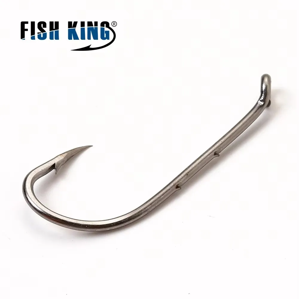 Un gancho de pesca con un logotipo plateado y azul