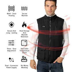 Chaleco calefactable inteligente para hombre con control dual invierno