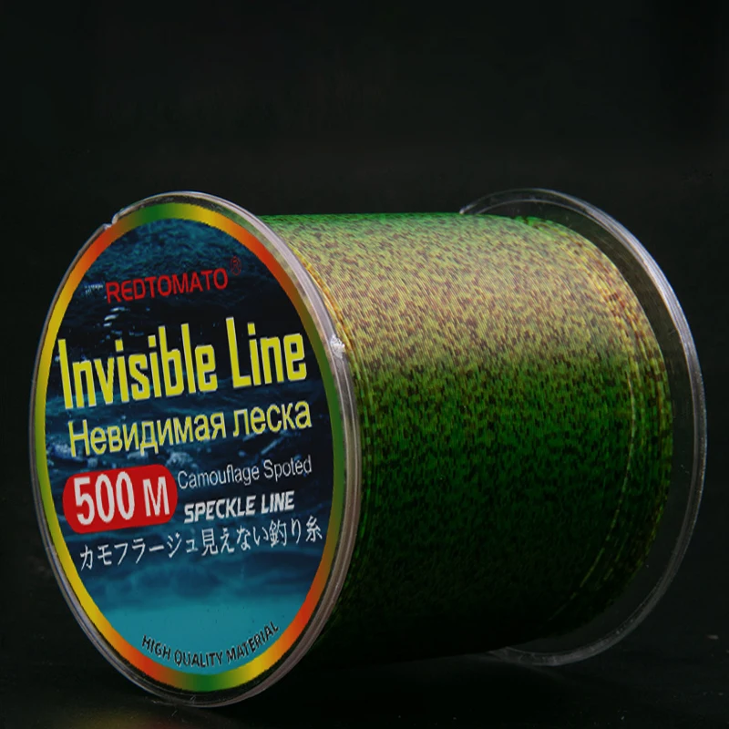 Línea de pesca Invisible de camuflaje de 500m, monofilamento de nailon con revestimiento de fluorocarbono biónico, línea de hundimiento de carpa