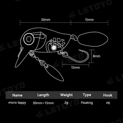 LETOYO Micro Crankbait - Señuelo Wobbler para Trucha y Lubina