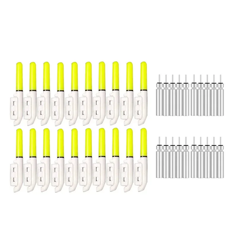 20 unids/lote palo Led con batería pesca nocturna palo de luz electrónico CR322/CR425 Clip en varilla lámpara brillante impermeable 00106